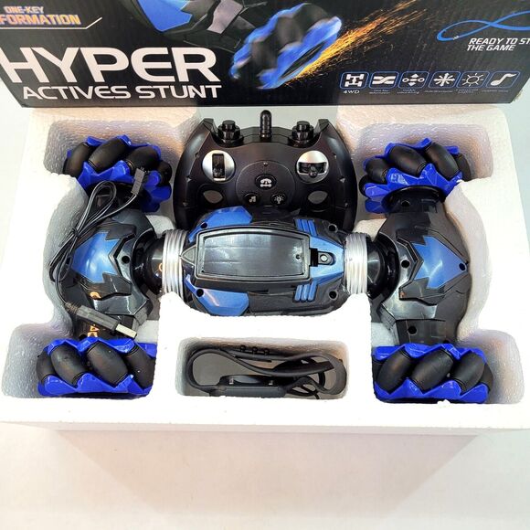 Remote Control Car Stunt Vehicle ELECTRIC BLUE 4WD, Multi directional Lights Up - Picture 1 of 10